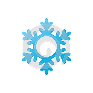 Snowflake - vector icon. Christmas symbol. Winter snowflake - circle monogram isolated