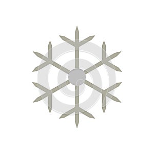 Snowflake vector icon isolated on white background.