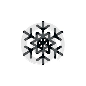 Snowflake vector icon on white background