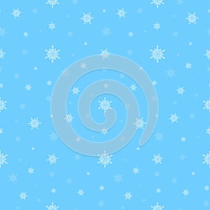 Snowflake Vector Seamless Pattern