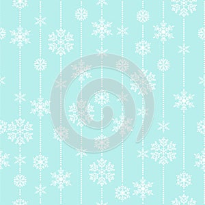 Snowflake vector seamless pattern weather traditional winter december wrapping paper christmas background.