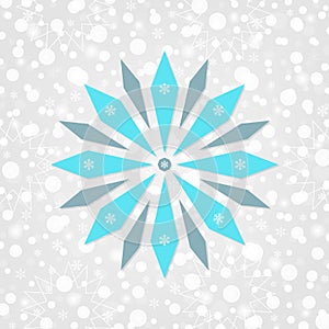 Snowflake vector symbol. Merry Christmas & Happy New Year illustration. Winter holiday snow pattern