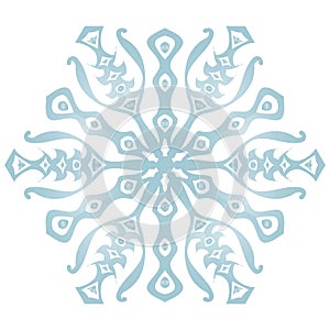 Snowflake on a white background.