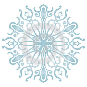 Snowflake on a white background.