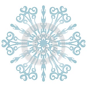 Snowflake on a white background.