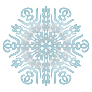 Snowflake on a white background.