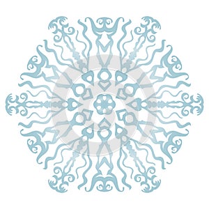 Snowflake on a white background.