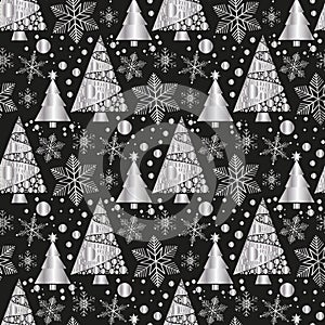 Snowflake winter design season december snow celebration ornament vector illustration seamless pattern background