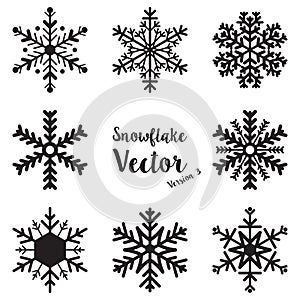 Snowflake winter set vector