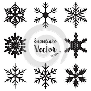 Snowflake winter set vector