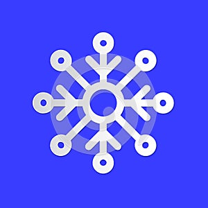 Snowflake winter weather info icon. Snow flake snowy day paper cut style. Climate weather sign. Tag for Metcast report photo