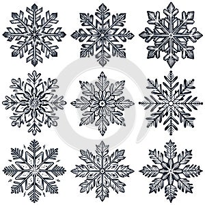 Snowflake Woodcut Set