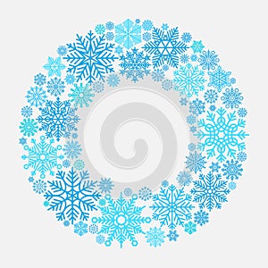 Snowflake wreath for Christmas invitation