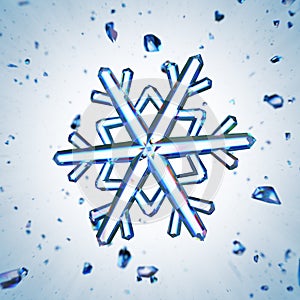 Snowflakes Blue Ice Crystal Winter Symbol