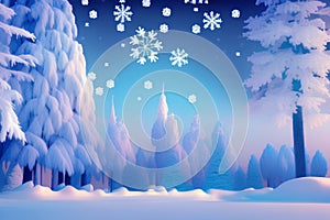 Snowflakes blue tale pictures - winter wonderland