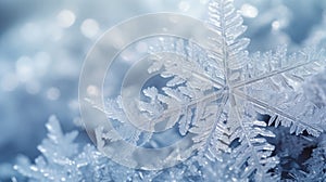 Snowflakes Close-up frost patterns beautiful background. Hello Winter, Merry Christmas, Happy New Year concept