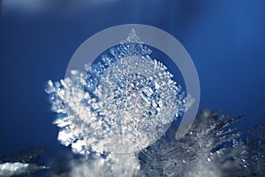 Snowflakes close-up. Macro photo.