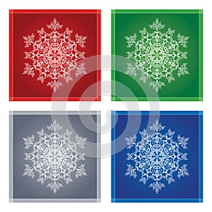 Snowflakes in coloured frames