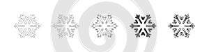 Snowflakes. Conceptual snowflake icons. Hand-drawn snowflake icons. Vector illustration