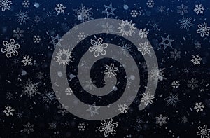 Snowflakes on a dark blue background