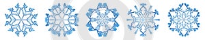 Snowflakes Dark Blue Ice Crystal Winter Symbol