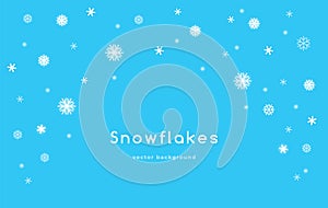 Snowflakes falling background for winter seasonal decoration