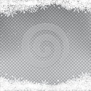 Snowflakes falling frame template