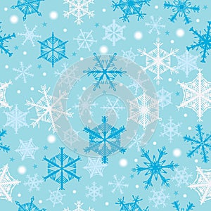 Snowflakes Falling Seamless Pattern