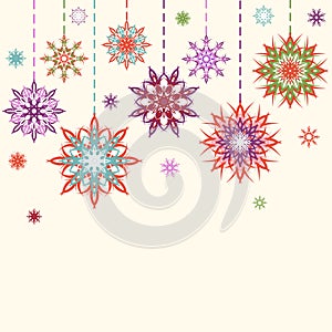 snowflakes, flowers background