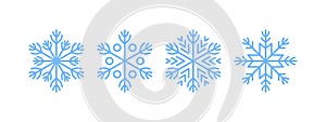 Snowflakes icon set. Snowflakes badges. Snowflake different icons. Vector scalable graphics