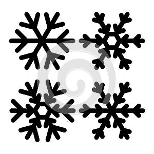 Snowflakes icon set vector illustration. Black and white.