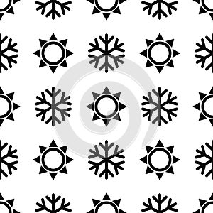 Snowflakes icons frozen vector star pattern Christmas decoration snow winter flakes elemets Xmas holiday design