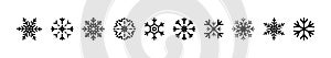 Snowflakes icons. Snowflake template. New year, winter, christmas, xmas. Whether symbol. Snowflake winter. Snowflakes vector icons