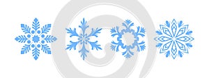 Snowflakes icons. Snowflakes badges. Snowflake different icons. Vector scalable graphics