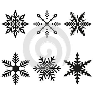 Snowflakes icons vector set. Snowflake icon. christmas illustration symbol collection. winter sign or logo.