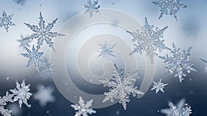 winter snowflakes background wallpaper (ai generated)