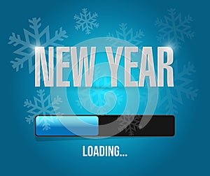 snowflakes new year loading concept