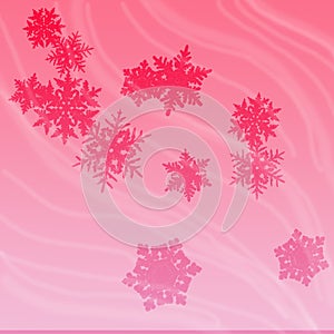 Snowflakes onred background