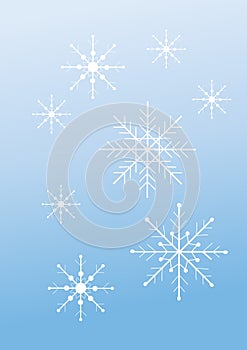 Snowflakes on a pale blue background