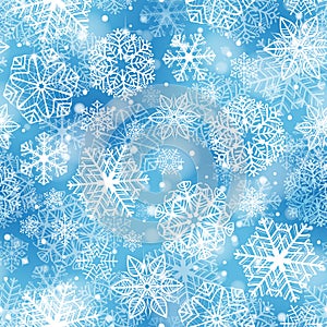 Snowflakes pattern on blue background