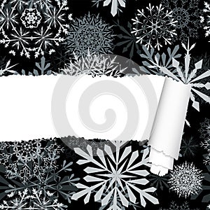 Snowflakes Pattern With Torn  Stripe