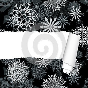 Snowflakes Pattern With Torn  Stripe