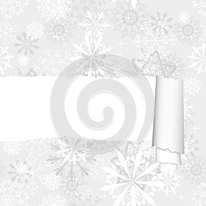 Snowflakes Pattern With Torn  Stripe