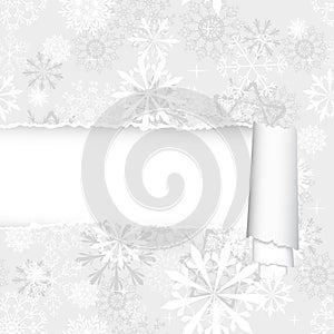 Snowflakes Pattern With Torn Stripe