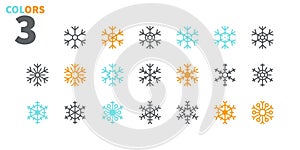 Snowflakes Pixel Perfect icons Well-crafted Vector Thin Line Icons 48x48 Ready for 24x24 Grid for Web Graphics and Apps.