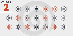 Snowflakes Pixel Perfect icons Well-crafted Vector Thin Line Icons 48x48 Ready for 24x24 Grid for Web Graphics and Apps.