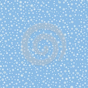 Snowflakes seamless background, snow lacy pattern.