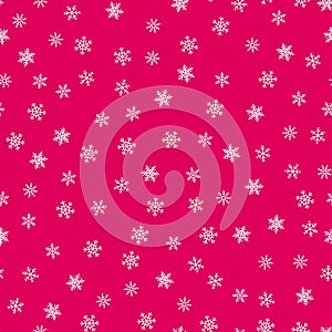 Snowflakes seamless pattern. Christmas and New Year texture. Red and white color