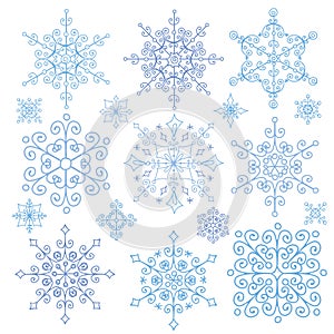 Snowflakes set.Christmas,New year,Winter lace rosettes photo