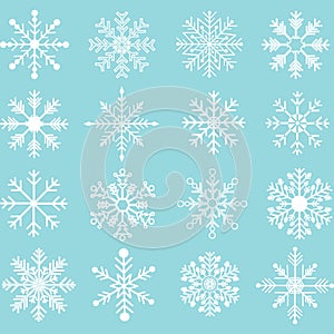 Snowflakes Silhouette set.